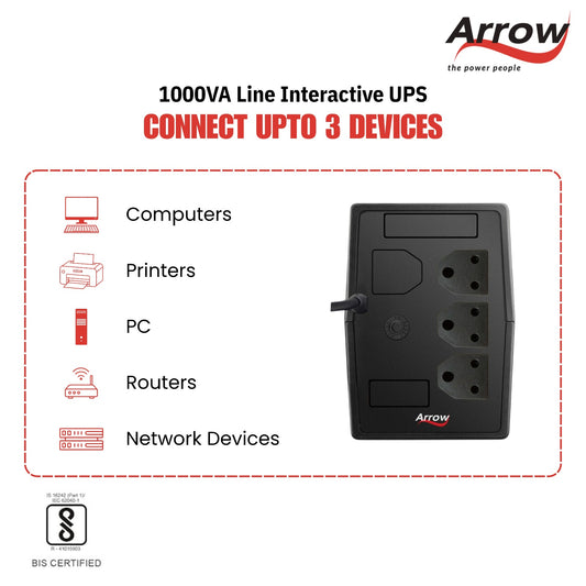 Line Interactive UPS - 1000 VA 600 W 12 VDC