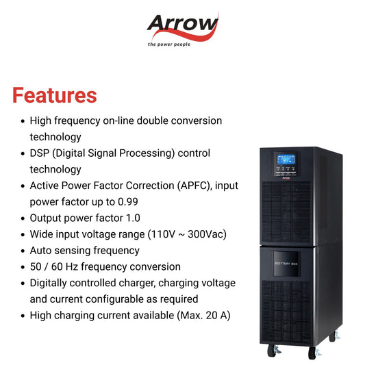 Online Built-in Battery UPS - 10 KVA 10000 W 240 VDC