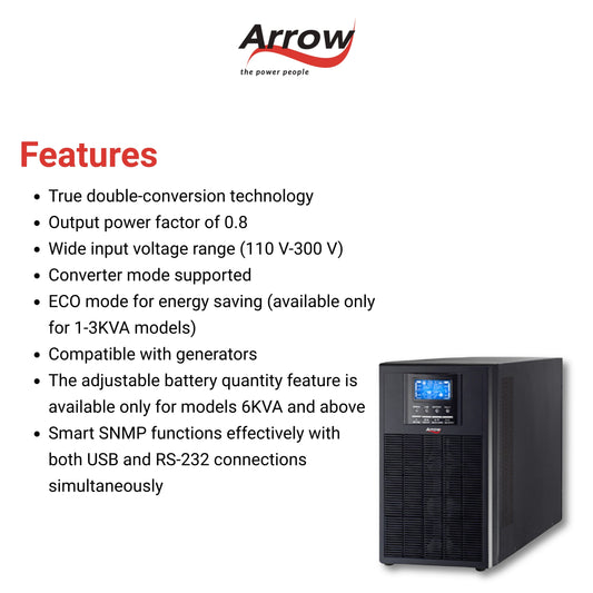 Online Built-in Battery UPS - 3 KVA 2400 W 72 VDC
