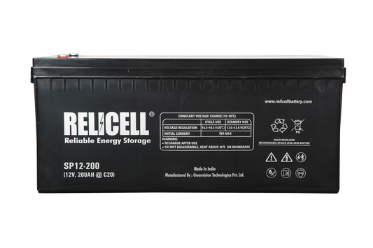 Relicell 200 Ah 12 Volt SMF - VRLA Battery