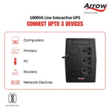 Line Interactive UPS -  1000 VA 600 W 12 VDC