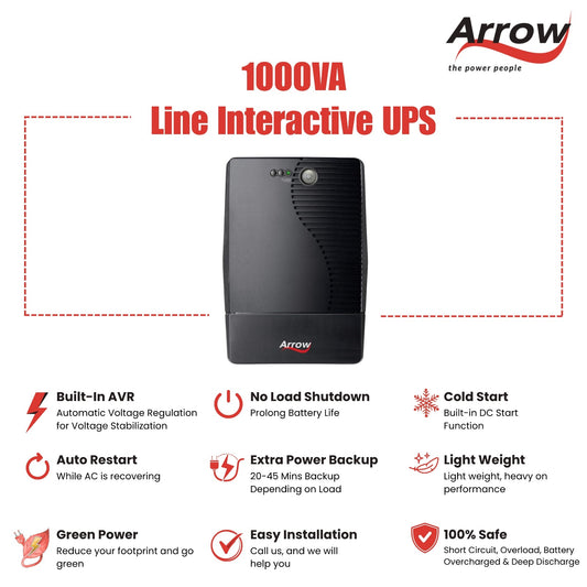 Line Interactive UPS -  1000 VA 600 W 12 VDC