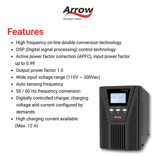 Online Built-in Battery UPS -  1 KVA 800 W 36 VDC