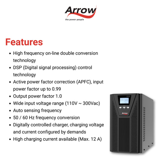 Online Built-in Battery UPS -  - 3 KVA  2400 W 96 VDC
