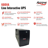 Line Interactive UPS -  600 VA 360 W 12 VDC