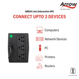 Line Interactive UPS -  600 VA 360 W 12 VDC