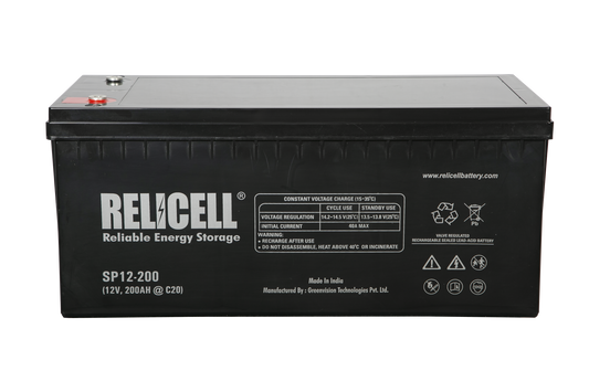Relicell 200 Ah 12 Volt SMF - VRLA Battery