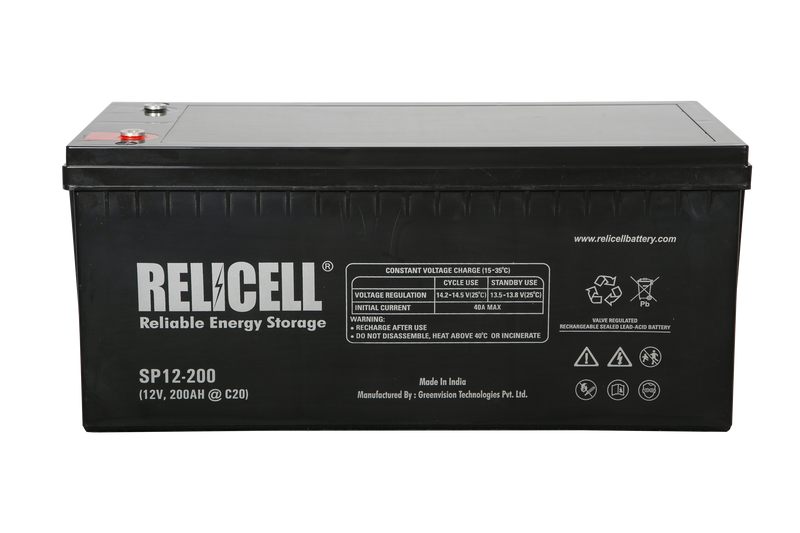 Relicell 200 Ah 12 Volt SMF - VRLA Battery
