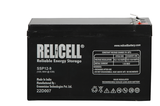 Relicell 9 Ah 12 Volt SMF - VRLA Battery