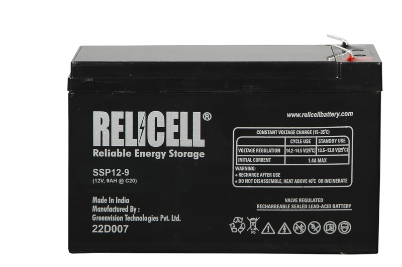 Relicell 9 Ah 12 Volt SMF - VRLA Battery