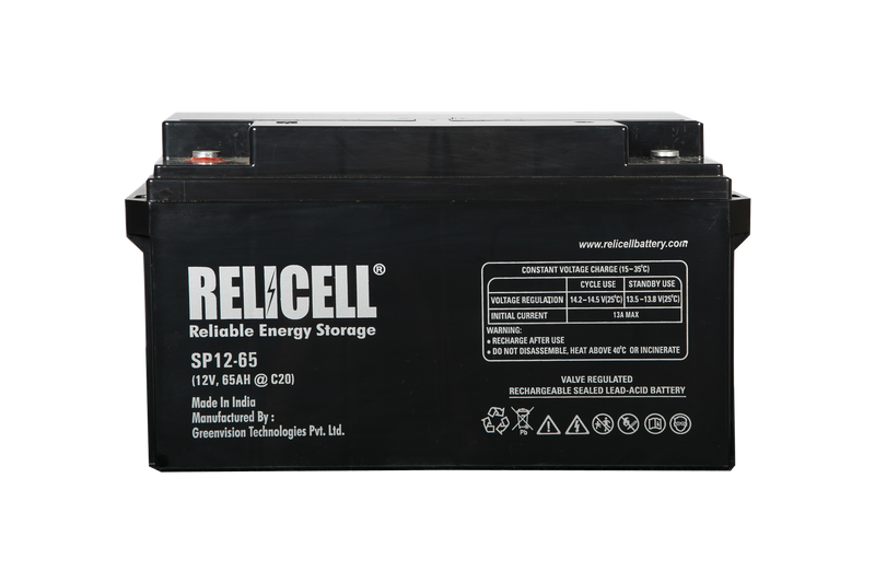 Relicell 65 Ah 12 Volt SMF - VRLA Battery