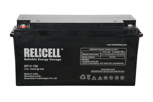 Relicell 150 Ah 12 Volt SMF - VRLA Battery